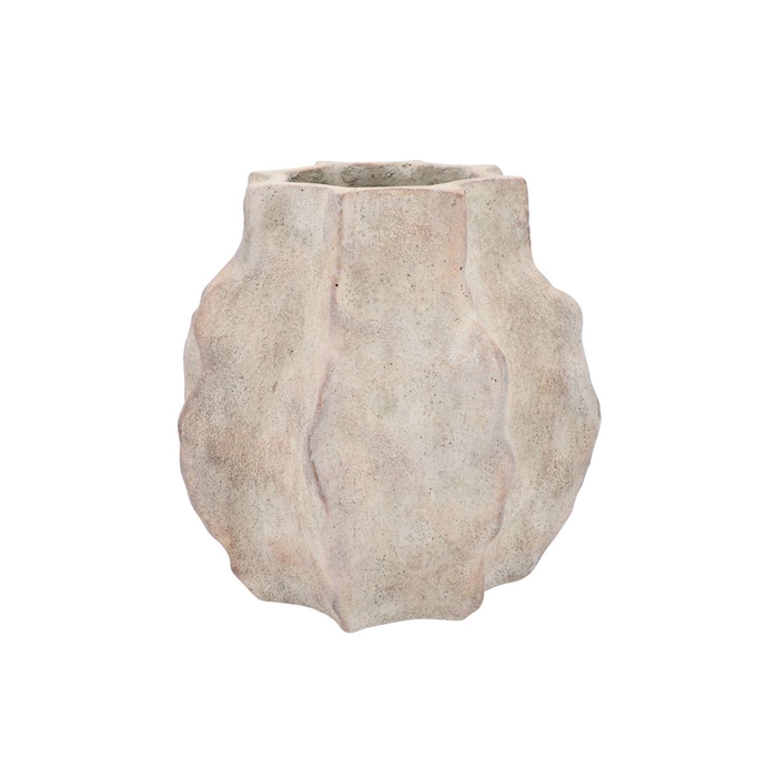 <h4>Alaska Wavy Sand Pot With Neck 37x35x35cm</h4>