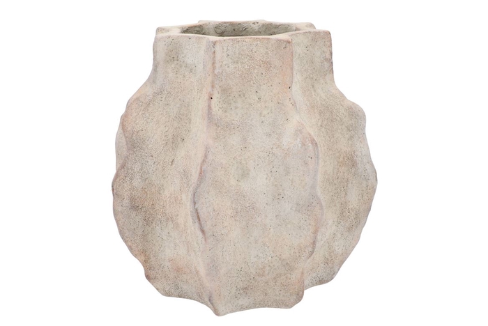 <h4>Alaska Wavy Sand Pot With Neck 37x35x35cm</h4>