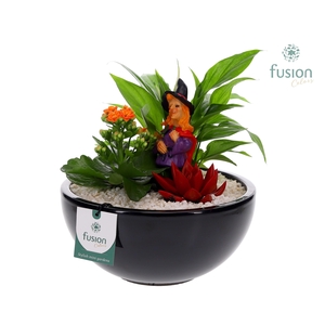 Halloween keramieken schaal rond zwart D23