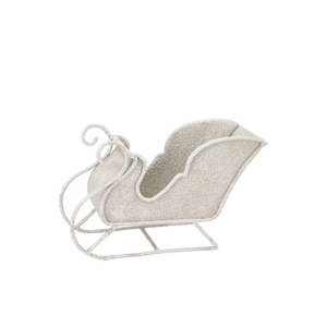 Kaya White Santa Sleigh Metal 24x9x15cm