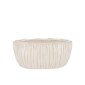 Lima White Pot Oval 17x15x12cm