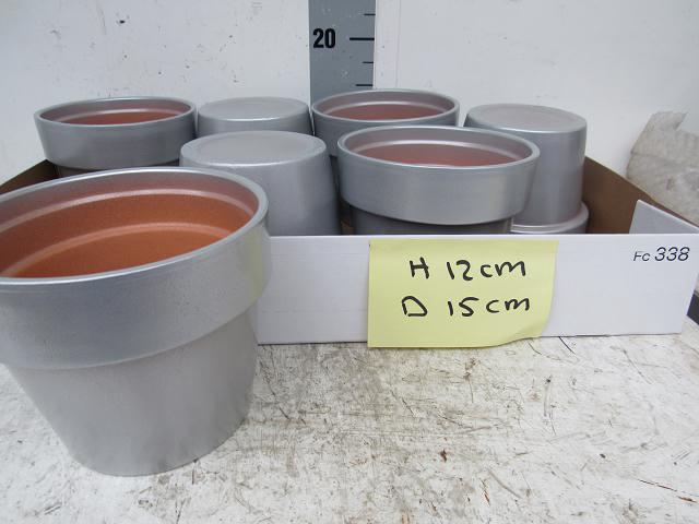 KERAMIEK POT ZILVER D15XH12