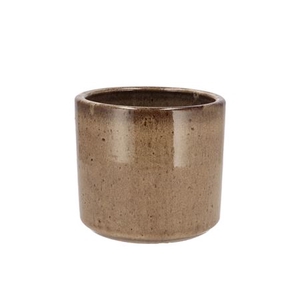 Javea Cilinder Pot Glazed Taupe 15x14cm