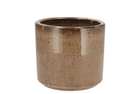 Javea Cilinder Pot Glazed Taupe 15x14cm