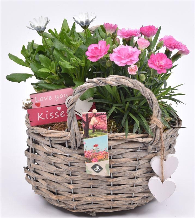 <h4>Wilg tasje met hartjes 21x15cm</h4>