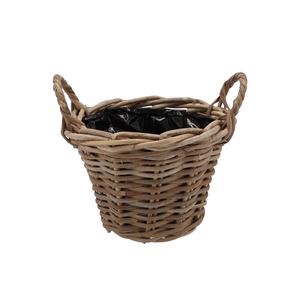 Rattan Pot +ears 25x19cm Nm