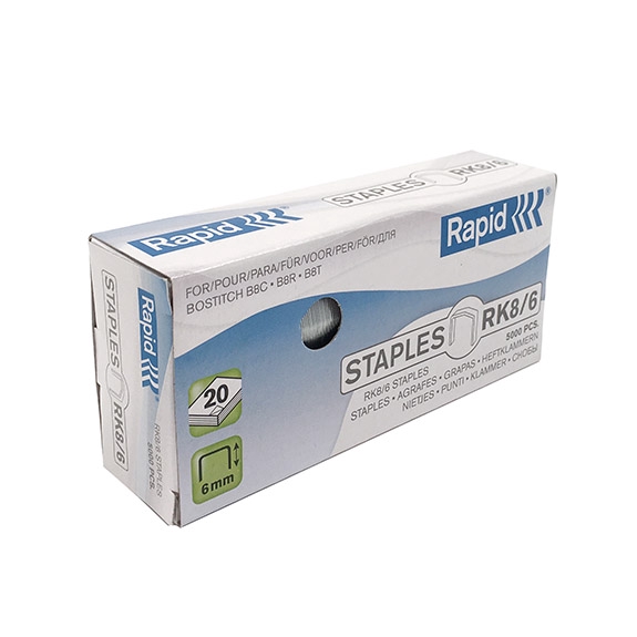 Nietjes Rapid RK8/6 gegalvaniseerd gebogen rug 5000s/ds 3