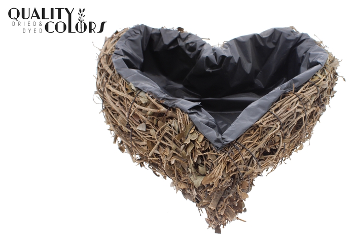 Planter pinar Heart L40cm B40cm Natural