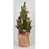 Jute zak met touw Kerstsl. en LED verl. 15x15cm
