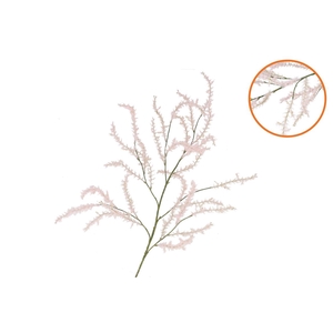 Silk Flocky Powder Flower Spray Light Pink 126cm