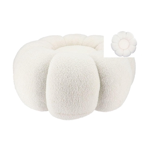 Teddy Offwhite Poof Flower 65x30cm