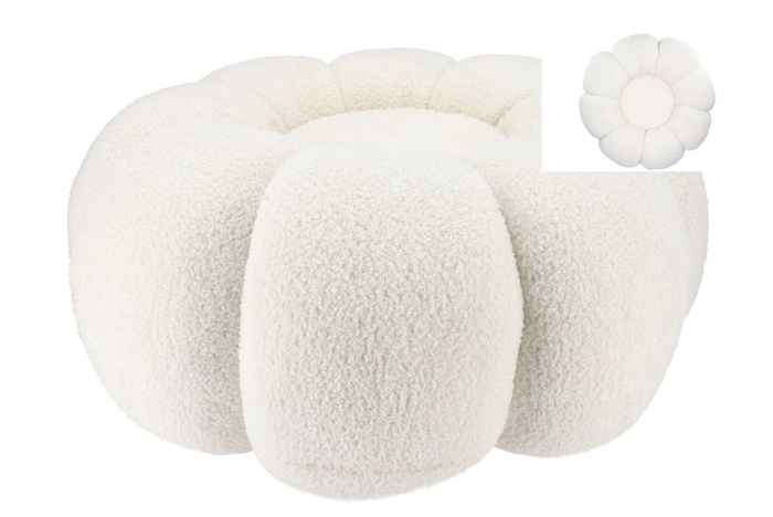 Teddy Offwhite Poof Flower 65x30cm