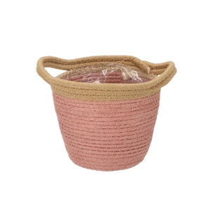 Tripoli Basket Pot Pink 18x16cm Nm