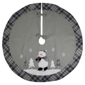 DF12-BB-43225 - Tree skirt snowman 90x90cm grey