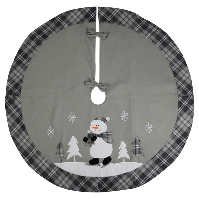 <h4>DF12-BB-43225 - Tree skirt snowman 90x90cm grey</h4>