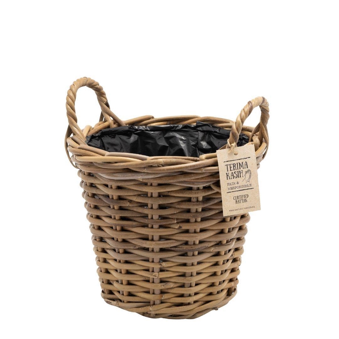 <h4>Baskets rattan Terima pot+handle d22*19cm</h4>