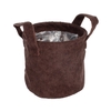 Pot Ribby fabric Ø16xH16.5cm brown