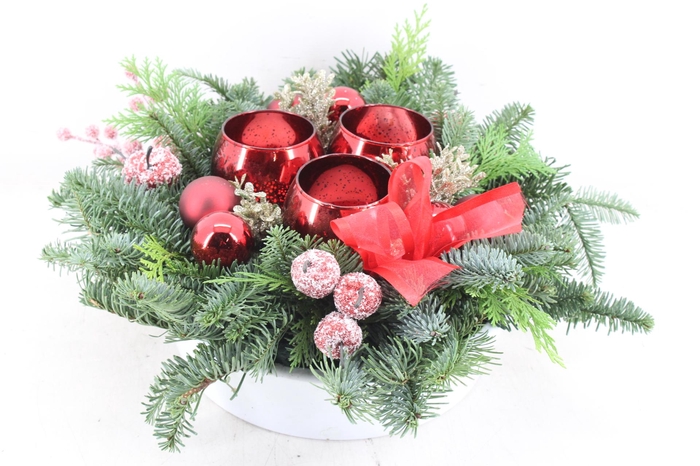 <h4>arr5 Kerst PL - Ker. schaal 25cm rood</h4>