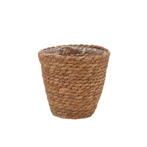 Seagrass Straw Basket Pot Brown 16x16cm