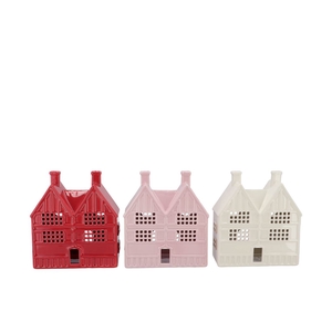 Jolie Jolly Pink Houses T-light Ass 18x9x21cm