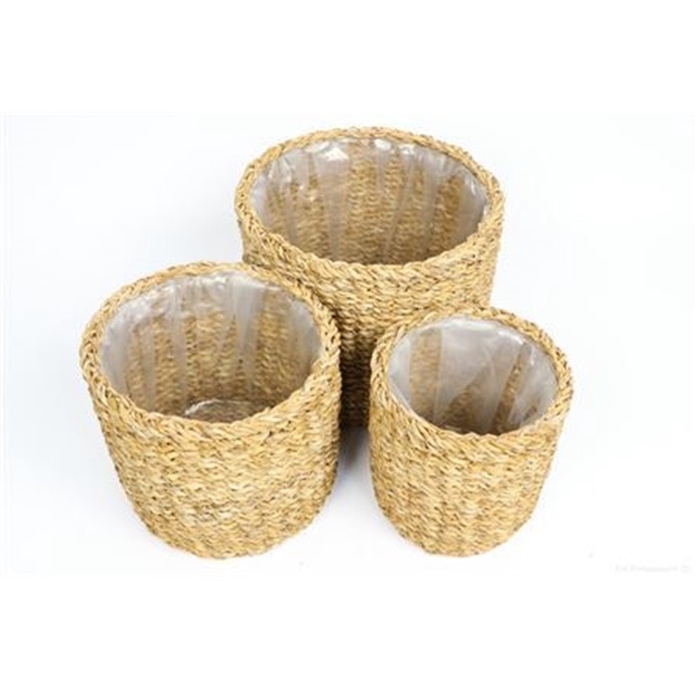 <h4>Manden sets Manatee Grass S/3 d25*20cm</h4>
