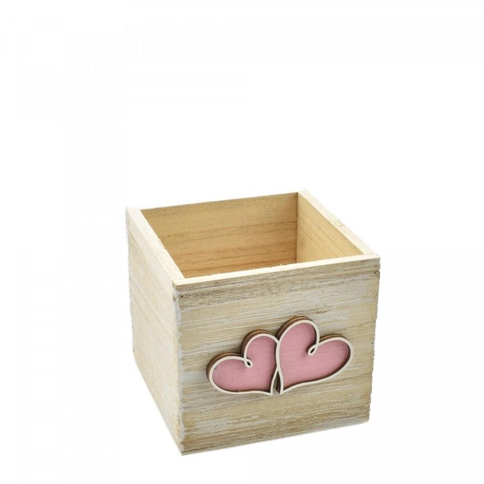 <h4>Valentijn Hout hart pot d11*10cm</h4>