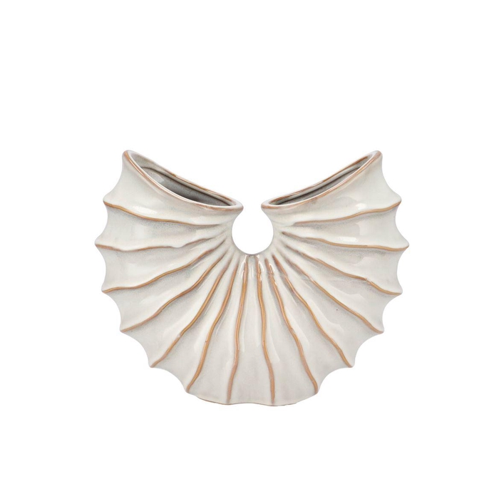<h4>Sifan White Vase Shell 26x8x21cm</h4>