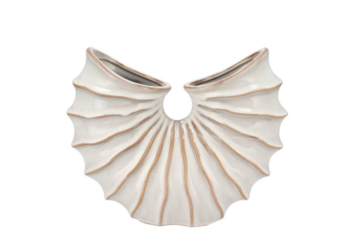<h4>Sifan White Vase Shell 26x8x21cm</h4>