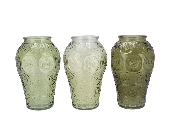 <h4>Delight Summer Green Mix Vase Circle Ass 15x25cm</h4>