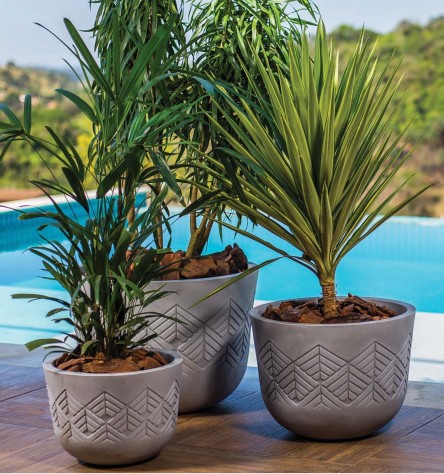 VASO TRIBO REDONDO 33  - A 24 X L 33 CM - 11 L MACCHIATO
