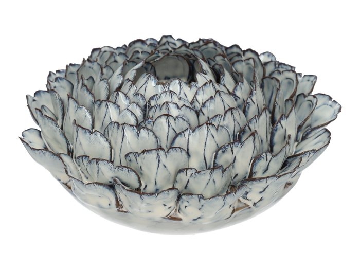 <h4>DF03-731110400 - Vase Lotus d19xh8.5 light blue</h4>