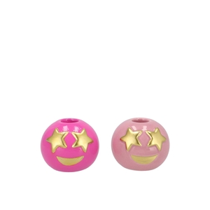 Smiley Jolly Fuchsia Candle H 7x6cm
