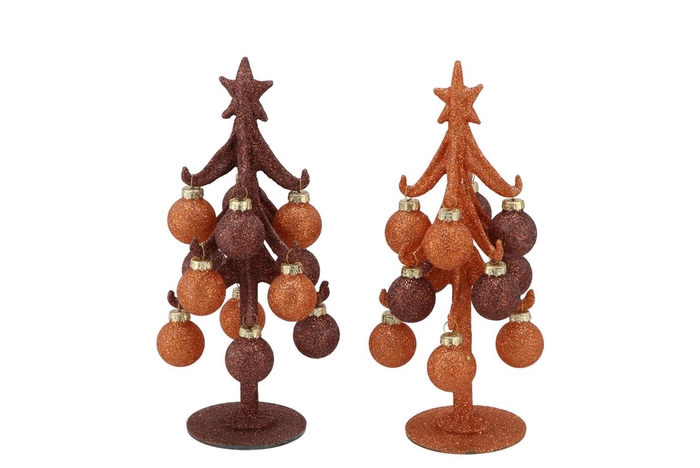 <h4>Sparkly Copper/orange X-mas Tree Ass 7,5x20cm</h4>