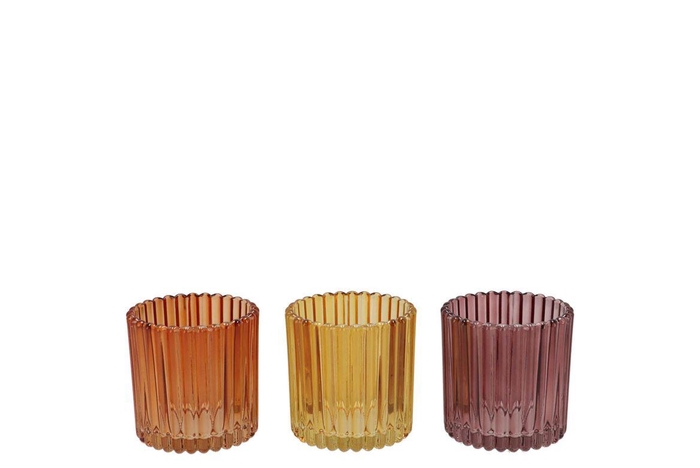 <h4>Roman Autumn Mix Glass Candle Holder Ass 8x8x8cm Nm</h4>