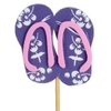 Pick flip flops foam 7x6cm+12cm stick purple