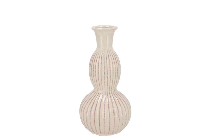 <h4>Suze White Vase Curves 13x13x26cm</h4>
