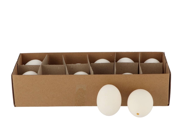 <h4>Eggs Kippen Geblazen Wit P12 5x6cm</h4>