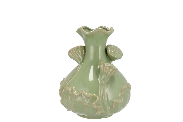 <h4>Mara Pistache Vase Neck Lotus 15x15x20cm</h4>