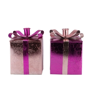 Glam Jolly Pink Mix Candle Holder Ass 12x17cm Nm