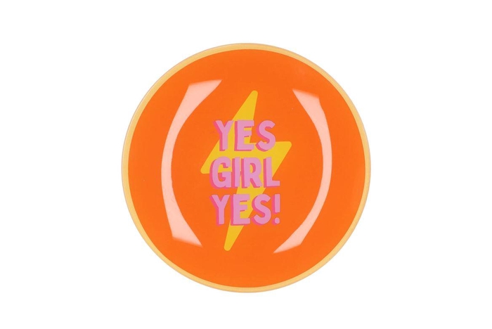 <h4>Plate Round Yes Girl Yes! 18x18x2cm</h4>
