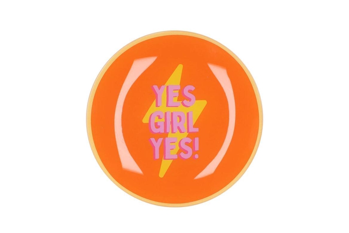 <h4>Plate Round Yes Girl Yes! 18x18x2cm</h4>