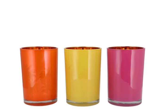 <h4>Hilly Dutch Orange Mix T-light Glass Ass 10x13cm</h4>