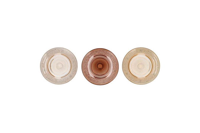 <h4>Dayah Warm Sand Mix Glass Plate 18x2cm Ass P/1</h4>