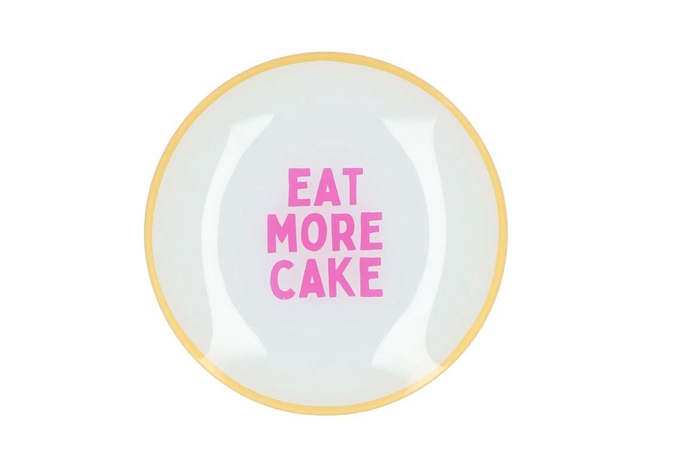 <h4>Plate Round Eat More Cake 18x18x2cm</h4>