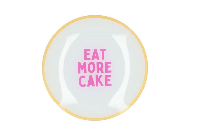 <h4>Plate Round Eat More Cake 18x18x2cm</h4>