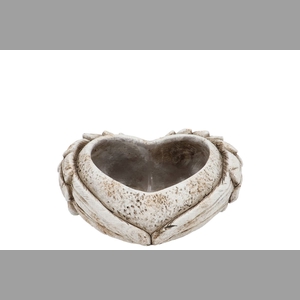 Concrete Heart Top Wings Planter Straight 21x19x8cm