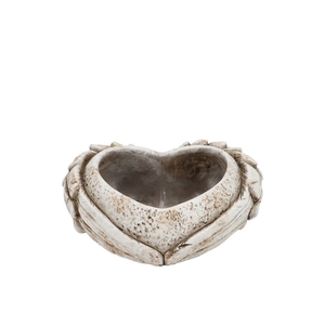 Concrete Heart Top Wings Planter Straight 21x19x8cm