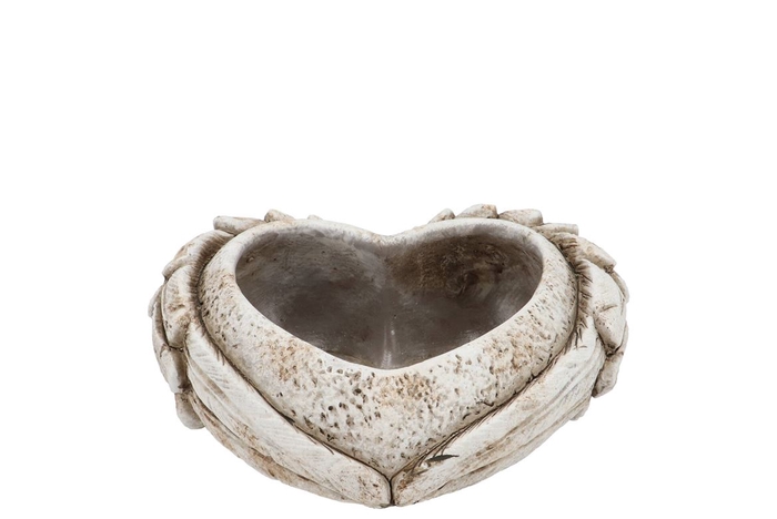 <h4>Concrete Heart Top Wings Planter Straight 21x19x8cm</h4>