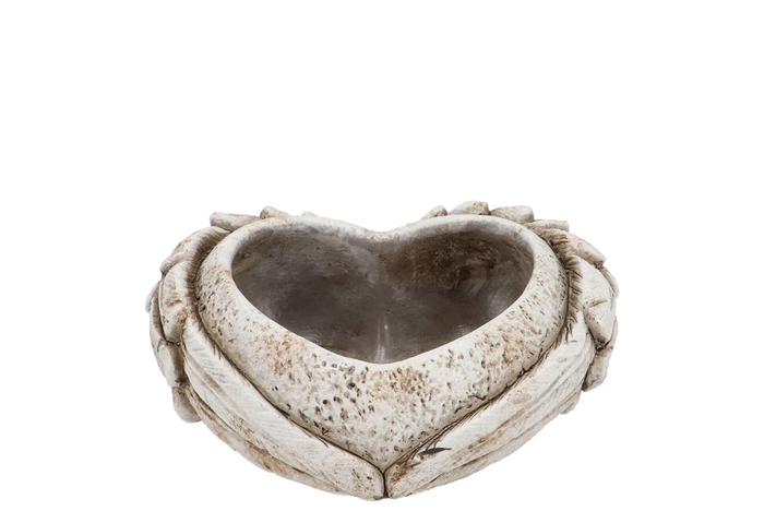 Concrete Saint Heart Top Wings Planter Straight 21x19x8cm