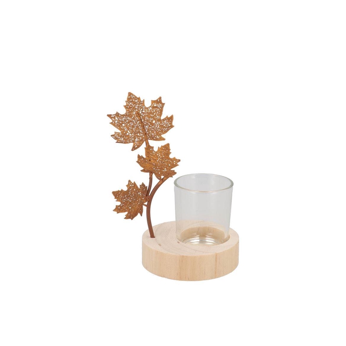 <h4>Katy Rust Metal Leaves T-light 12x9x17cm</h4>
